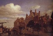 Jan van der Heyden Canal bridge painting